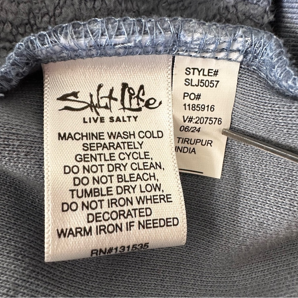 NWT Salt Life Shacket Hoodie Jacket Blue Button Front Women’s Size Medium *Flaw - Picture 6 of 6